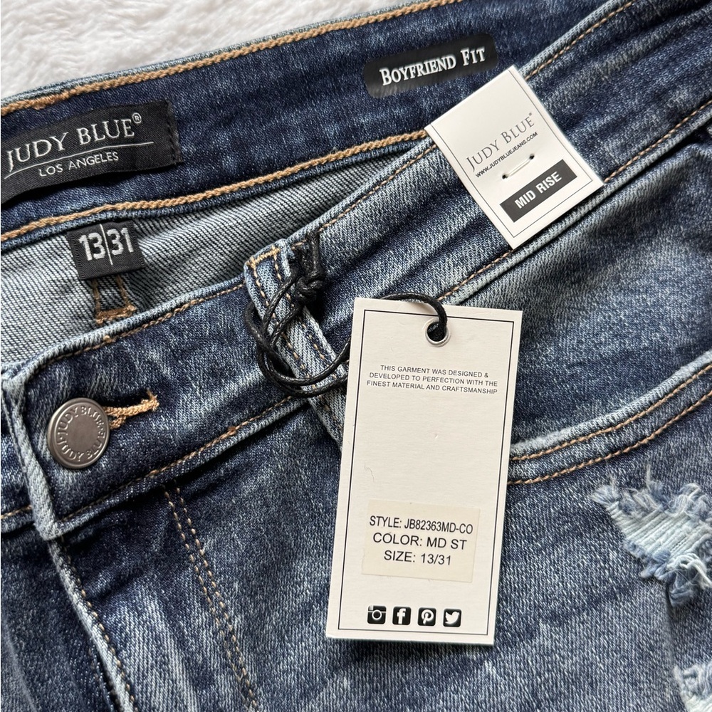Judy Blue Women's Ripped Dark Denim Jeans - Picture 4 of 5